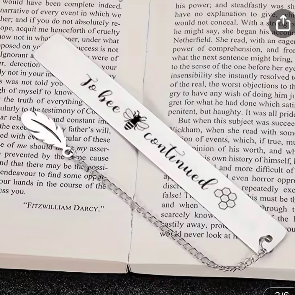 Silver Bee Bookmark with Chain